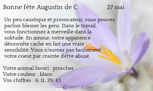 Carte bonne fête Augustin de C